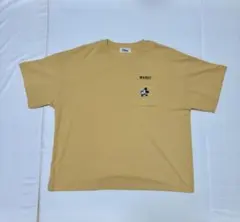 【匿名配送】ミッキーマウス刺繍Tシャツ イエロー Lサイズのサムネイル