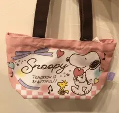 スヌーピランチバッグ　ピンク新品 pondemochi様専用