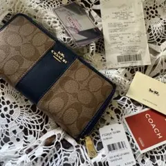 専用です。COACH F26559 ブラウン ネイビー 長財布