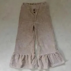 ベージュ コーデュロイ フレアパンツ