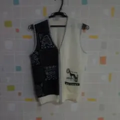 adabat ノースリーブベスト ホワイト/ブラック