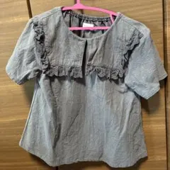 tal. by yumi. グレー フリル半袖ブラウス