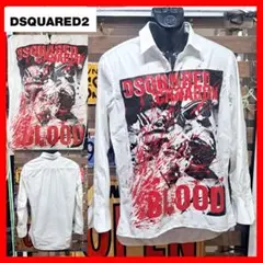 Dsquared2　CANADIAN BLOOD プリント　長袖シャツ　50 白
