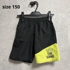 男の子用水着 150cm 黒/黄緑 WIN THE GAME