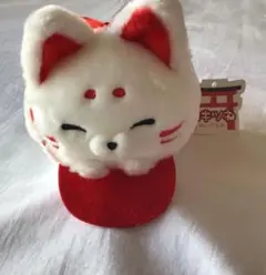 新品　白キツネ　ぬいぐるみ　縁起物　伏見稲荷　京都のサムネイル