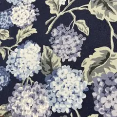 【 文庫本 】ブックカバー ハンドメイド あじさいネイビー