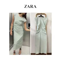 [新品 未着用] ZARA Lサイズ ミントグリーン ワンピース