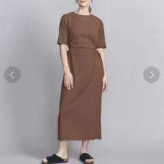 BEAUTY&YOUTH サイドホールショートスリーブワンピース