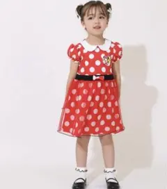 ミニーマウス 水玉 ワンピース 110cm