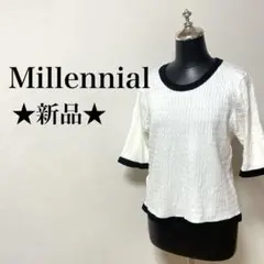 ✨新品✨ Millennial Generation バイカラーニット　五分袖