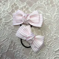 リボン付きヘアゴム 2個セット