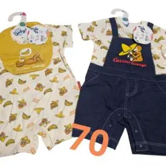 おさるのジョージ バナナ柄ロンパース70cm　ベビー夏服