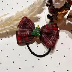NO.9 クリスマス リボン ハンドメイド ヘアゴム キッズ リボンゴム