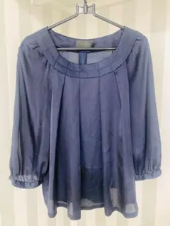 お値下げUNTITLED ネイビー 五分袖シャツ M