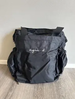 agnes b. マザーズバッグ 黒 大容量 ナイロン