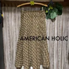 AMERICAN HOLIC チェックプリーツロングスカート