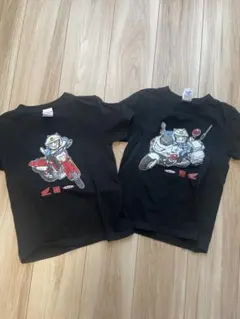仕事猫　Ｔシャツ2枚セット　130cm 白バイ　オフロードバイクのサムネイル