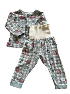 アンパンマン　長袖ベビーパジャマ チェック柄 90cm