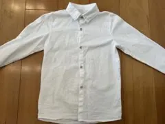 【140cm】綿100% キッズ 白シャツ 長袖 フォーマル 発表会 冠婚葬祭