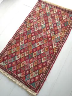 スマック織り キリム 95×52cm スモールジグザグダイヤ柄 ペルシャ絨毯