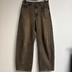 ジーユー gu バレルレッグジーンズ ブラウン系