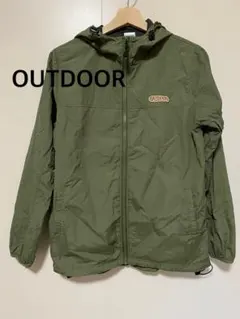 OUTDOOR アウトドア　軽量　オリーブグリーン　ナイロンジャケット　パーカー