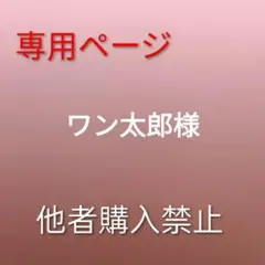 ワン太郎様　専用ページ　他者購入禁止
