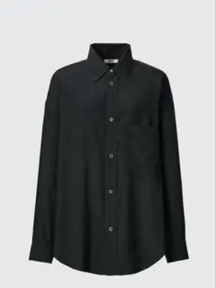 UNIQLO ユニクロU　ドレープシャツ　長袖　ブラック　S