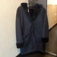 フェイクムートンコート ネイビー