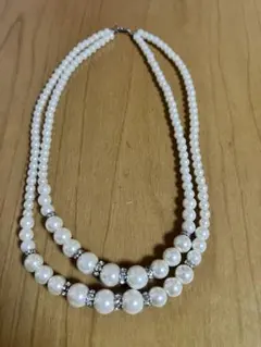 2連パールネックレス(パール&シルバー) 【新品未使用】