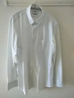 ユニクロ　スーパーノンアイロンジャージースリムシャツ/ボタンダウン　白　XL