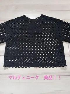 最終お値下げ！！マルティニーク　黒 レース 半袖 トップスのサムネイル