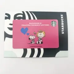 未削り スターバックス PEANUTS スヌーピー スタバカード ピンク