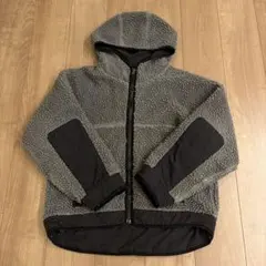フリースジャケット・ボアジャケット グレー フード付き
