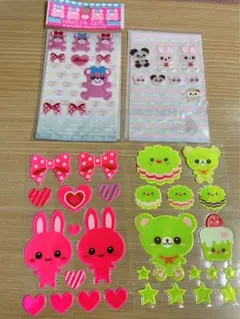 反射シール 4枚セット うさぎその他 使用品あり 平成レトロ レモン株式会社