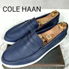 [極美品]ペニーローファー　ナンタケット　COLE HAAN　シボ加工　濃紺