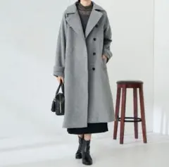 【グレー】テーラードロングコートa.v.v アー・ヴェ・ヴェ ステンカラーコート