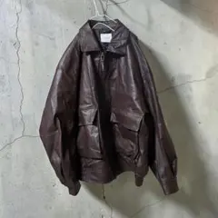 FREAK’S STORE レザーフライトジャケット　ブラウン　オーバーサイズＬのサムネイル