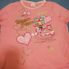 メゾピアノ キャラクター 刺繍 長袖カットソー ピンク 130cm