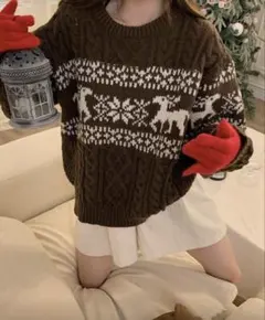 SHEIN ニット クリスマス ノルディック柄 L