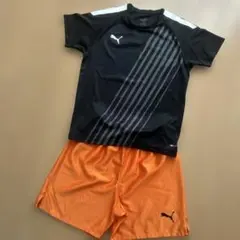 PUMA サッカーウェア 140 ブラック・オレンジ