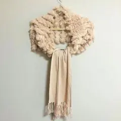 ラシュッド　LASUD ストール　ラビットファー　ピンク　フォーマル　結婚式