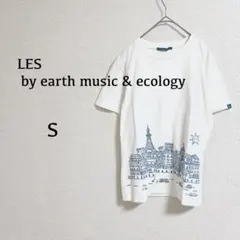レ バイ アースミュージック＆エコロジー♦︎半袖Tシャツ（S）刺繍プリント 白
