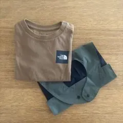 THE NORTH FACE ブラウン 長袖Tシャツ&スタイセット