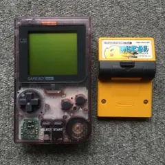 ゲームボーイポケット クリアパープル 動作品本体、外装美品、ゲーム付き