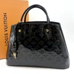 チャメゴン♡✨ ルイヴィトン ヴェルニ モンテーニュMM ハンドバッグ 黒 極美品✨ ルイヴィトン ヴェルニ モンテーニュMM ハンドバッグ 黒 LV総