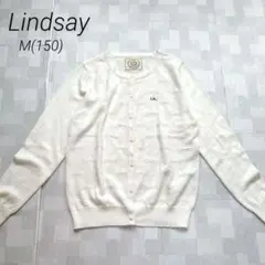Lindsay カーディガン　刺繍ニット　編み込み　リボン柄ホワイトM(150)