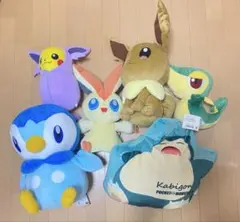 ポケモンぬいぐるみ まとめ売り ピカチュウポッチャマビクティニカビゴンツタージャ