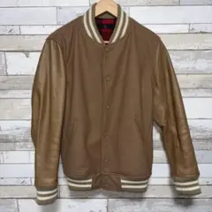ビューティー＆ユース ユナイテッドアローズ 袖レザー スタジャン ブラウン 本革