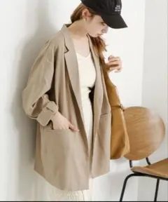 カスタネ　デザインオーバーシャツジャケット　ベージュ